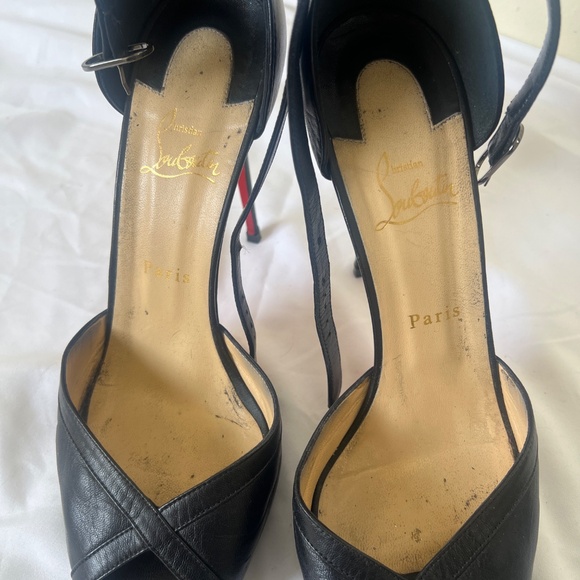 Christian Louboutin Black Ankle Strap - size 42 - Picture 2 of 5